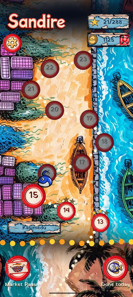 The map: trays along the coast